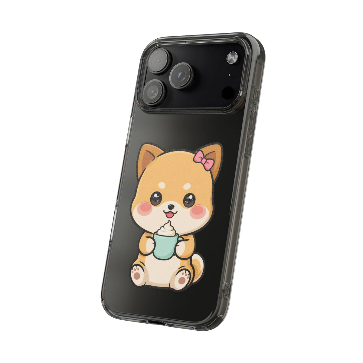 Kawaii Shiba Inu Phone Case with Latte