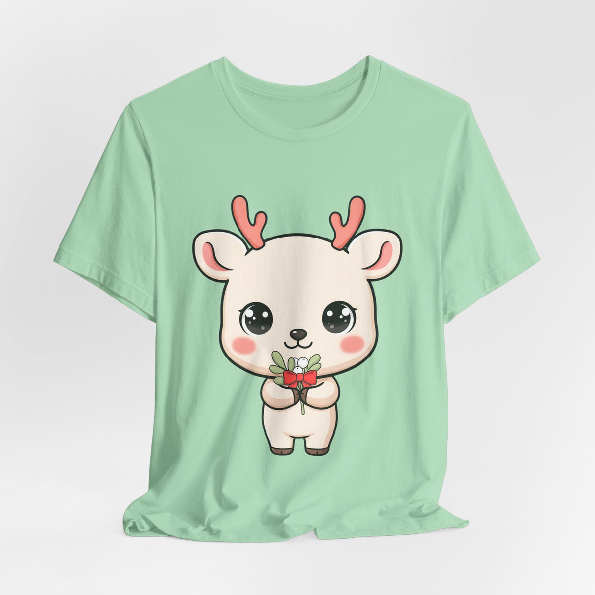 Kawaii Reindeer Christmas T-Shirt for Holiday Cheer