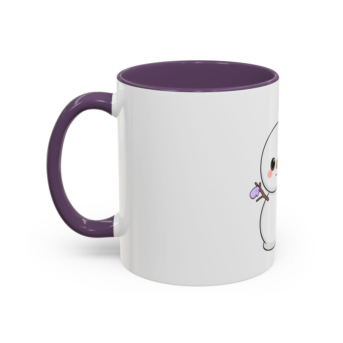 Kawaii Snowman Christmas Mug, Accent Coffee Mug