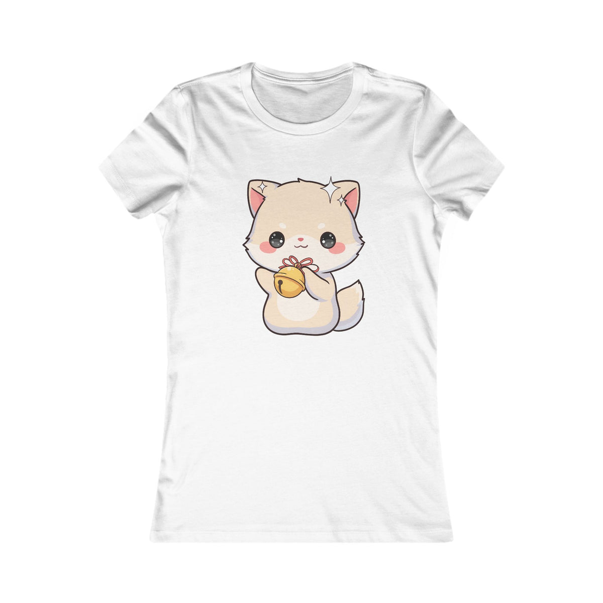 Kawaii Arctic Fox Christmas Tee, Cute Holiday Gift