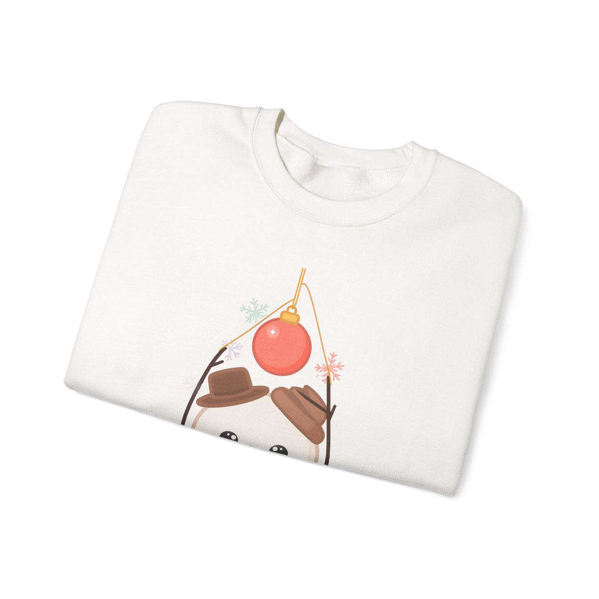 Cute Snowman Christmas Sweatshirt, Kawaii Holiday Crewneck