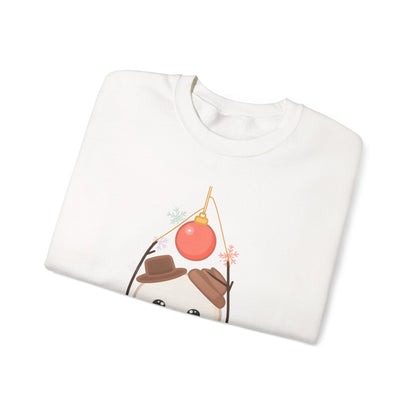 Cute Snowman Christmas Sweatshirt, Kawaii Holiday Crewneck