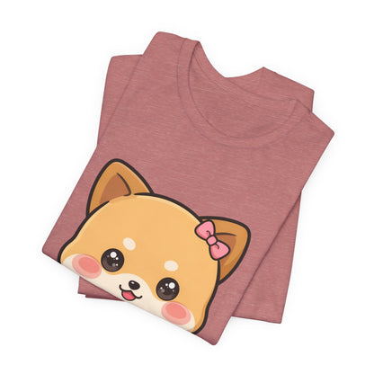 Kawaii Shiba Inu Coffee T-Shirt, Cute Latte Lover Tee