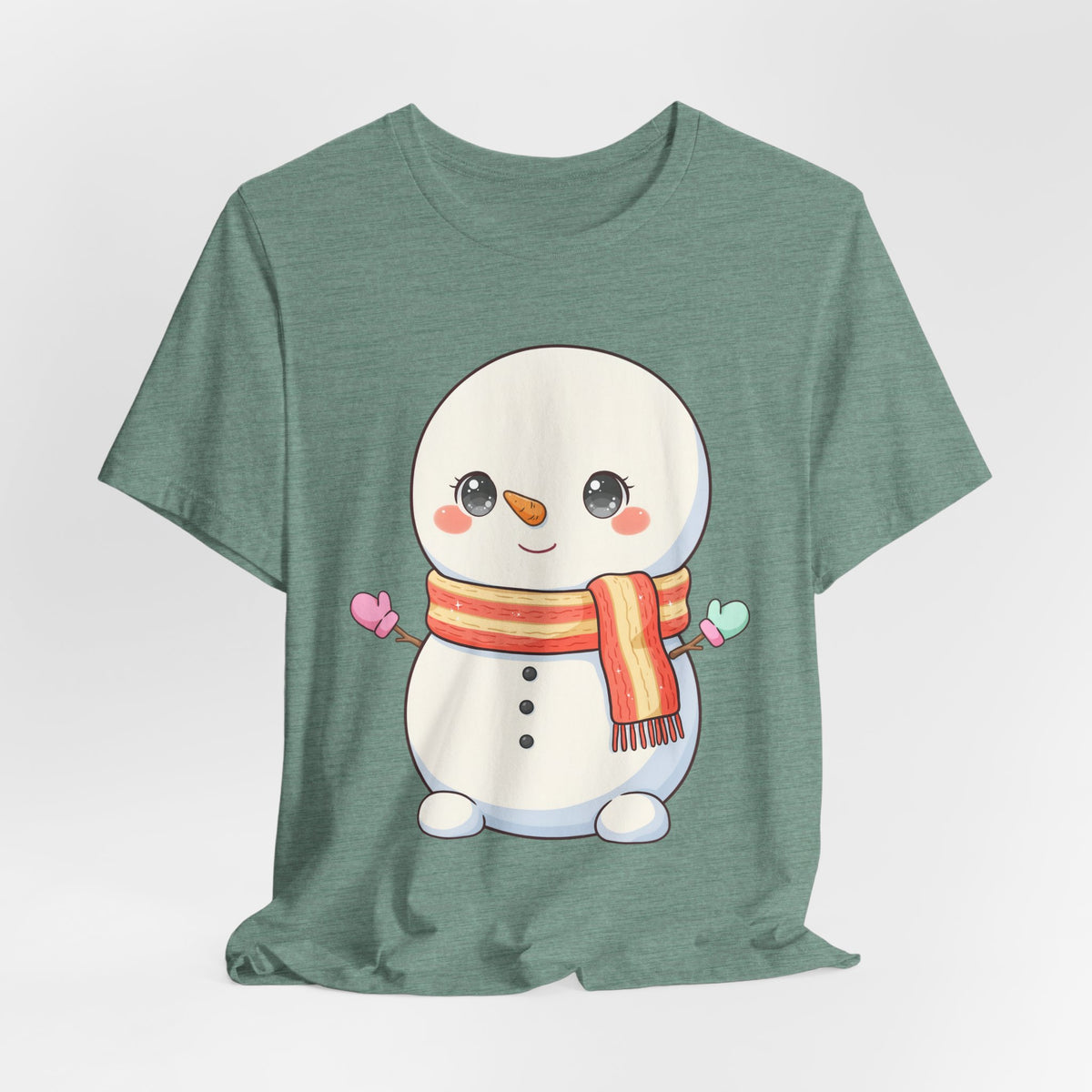 Kawaii Snowman Christmas T-Shirt for Cute Holiday Cheer
