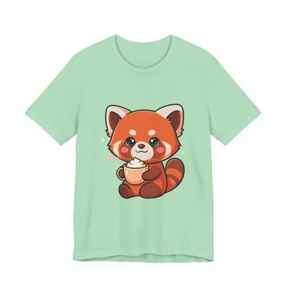 Kawaii Red Panda Coffee Tee for Cute Animal Lovers