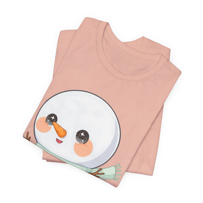 Cute Snowman T-Shirt, Kawaii Ice Skating Holiday Gift