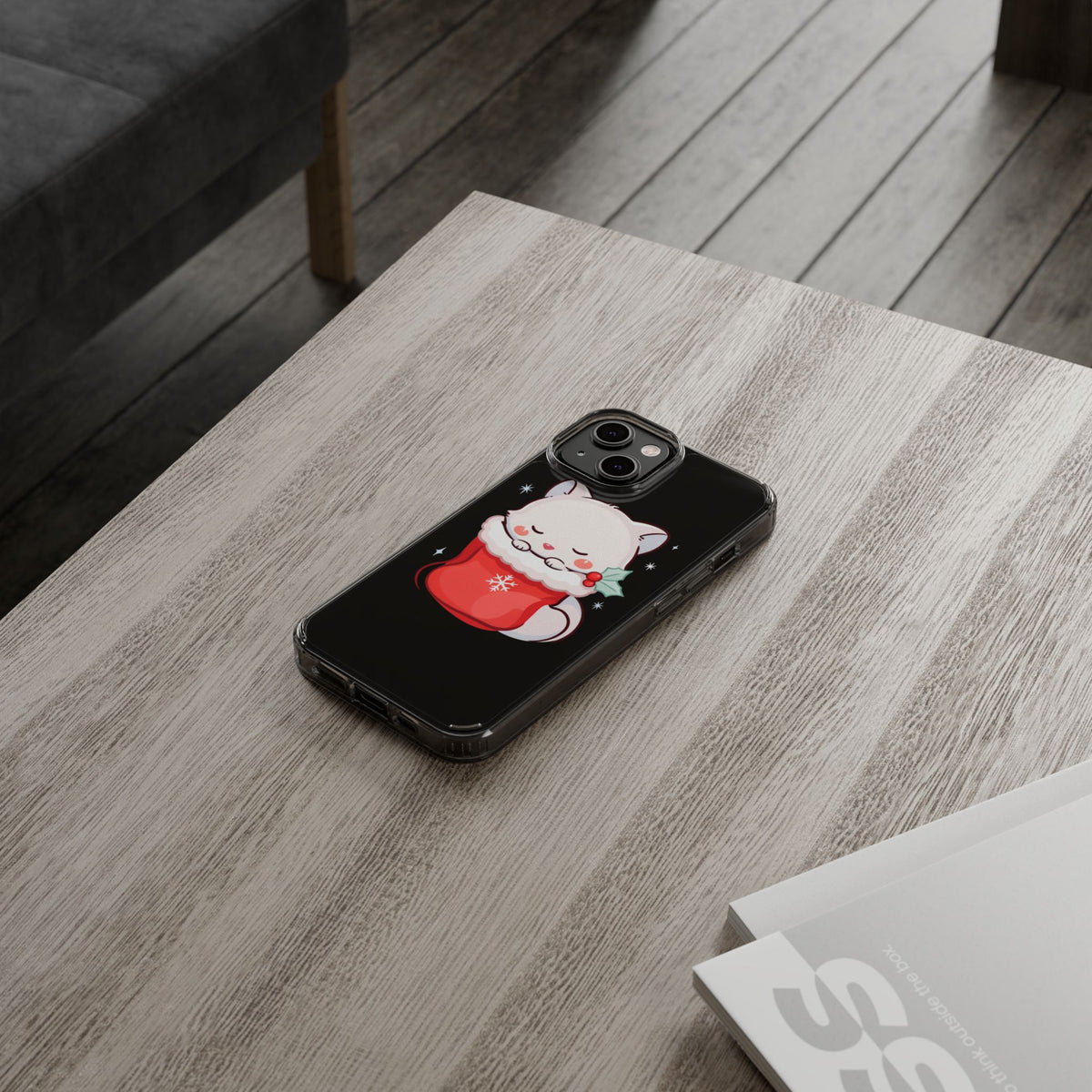 Christmas Fox Phone Case, Cute Holiday Stocking Gift