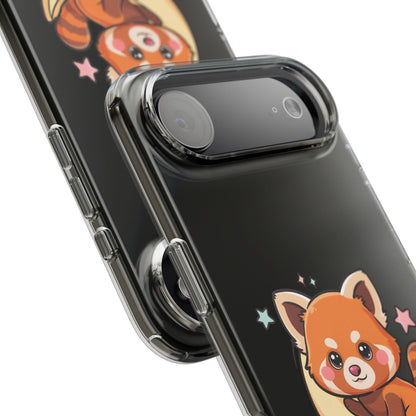 Red Panda Phone Case, Kawaii Moon Companion