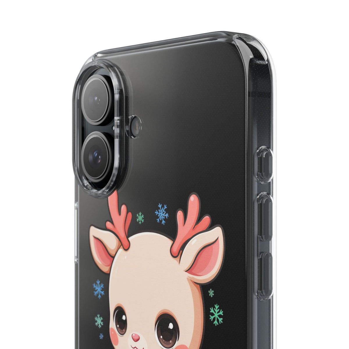 Christmas Reindeer Clear Impact-Resistant Phone Case