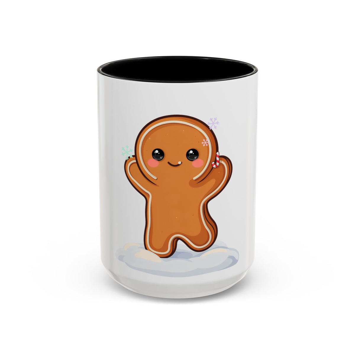 Kawaii Gingerbread Man Accent Coffee Mug for Winter Cheer