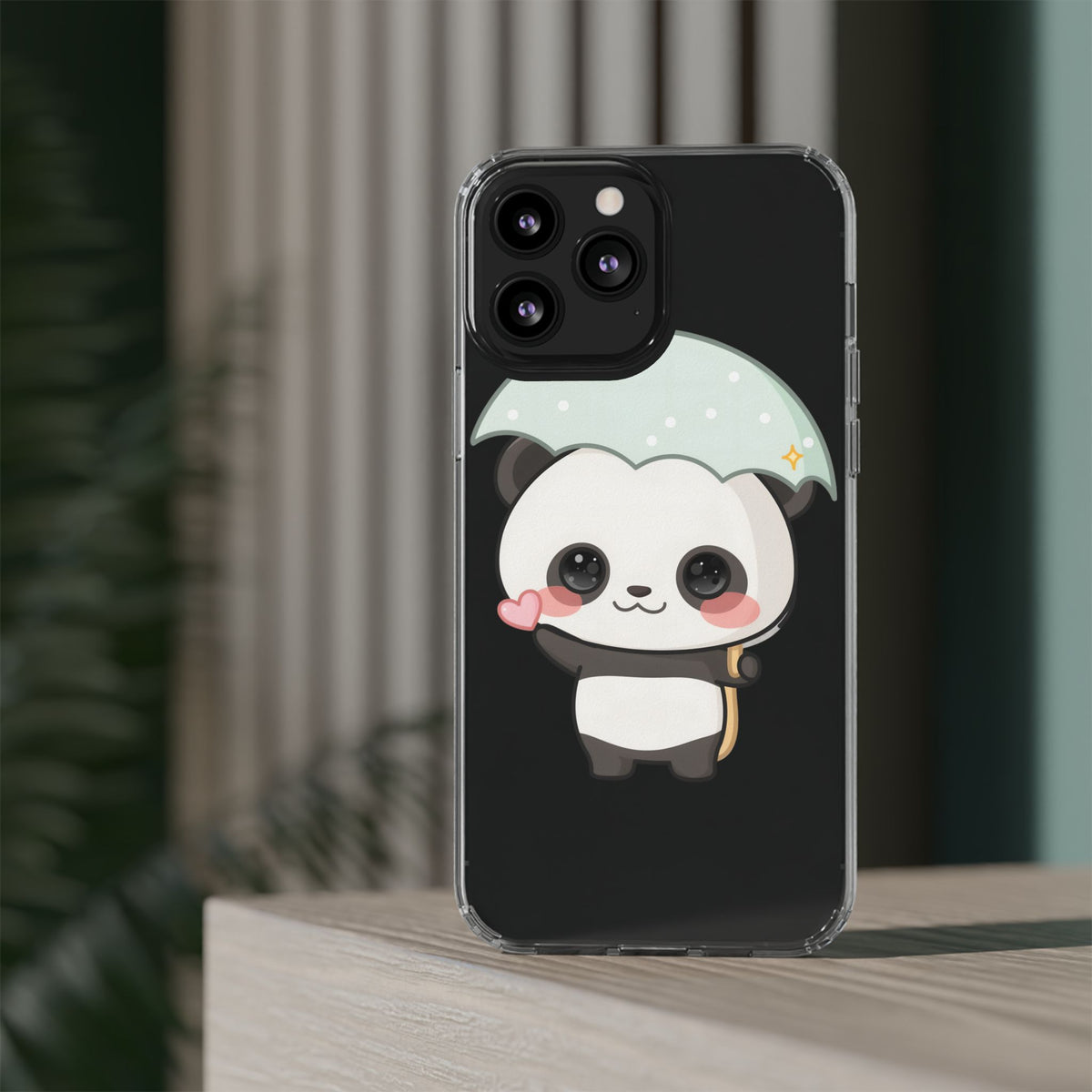 Kawaii Panda Clear Impact-Resistant Phone Case