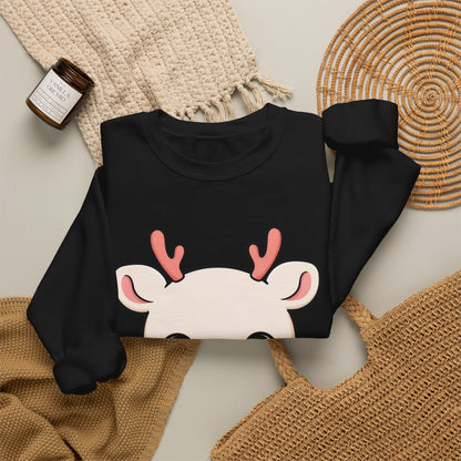 Kawaii Reindeer Sweatshirt, Cute Christmas Crewneck
