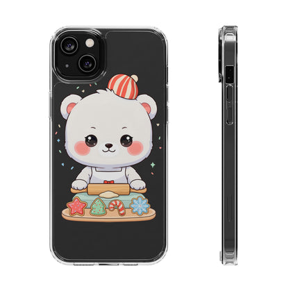 Christmas Bear Cookie Baking Clear Phone Case