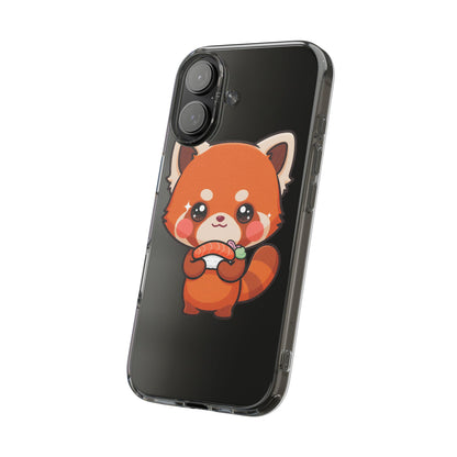 Red Panda Sushi Phone Case, Cute Kawaii Clear Case