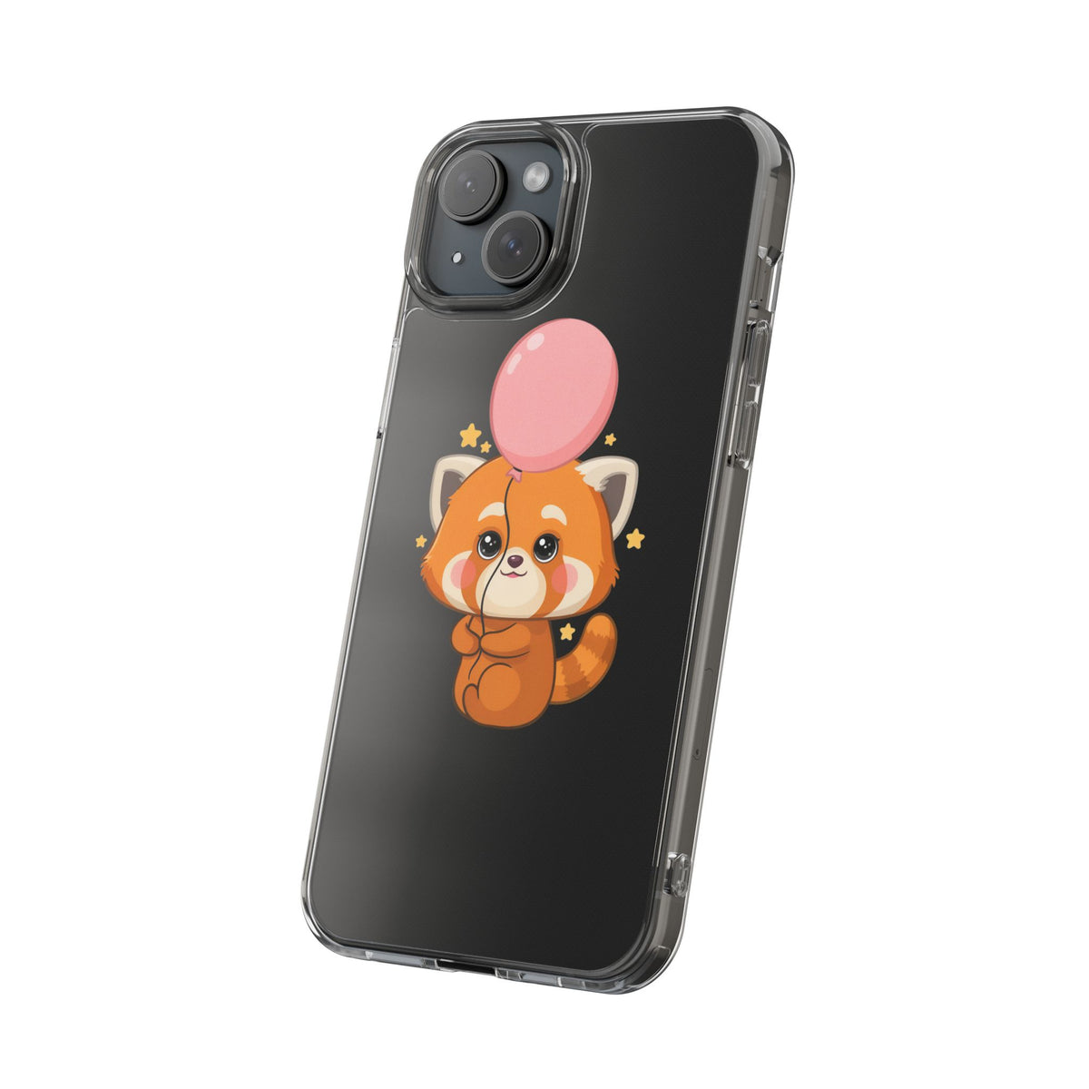 Kawaii Red Panda Clear Impact-Resistant Case with Balloon