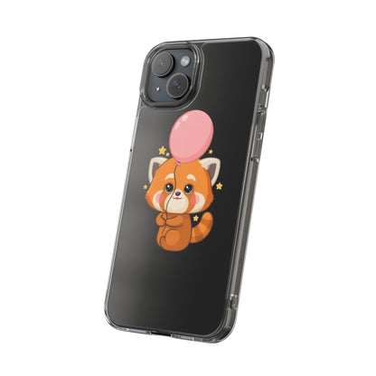 Kawaii Red Panda Clear Impact-Resistant Case with Balloon