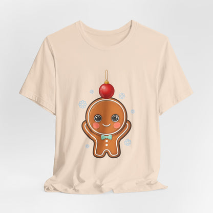 Kawaii Gingerbread Christmas Tee, Cute Holiday Unisex Shirt