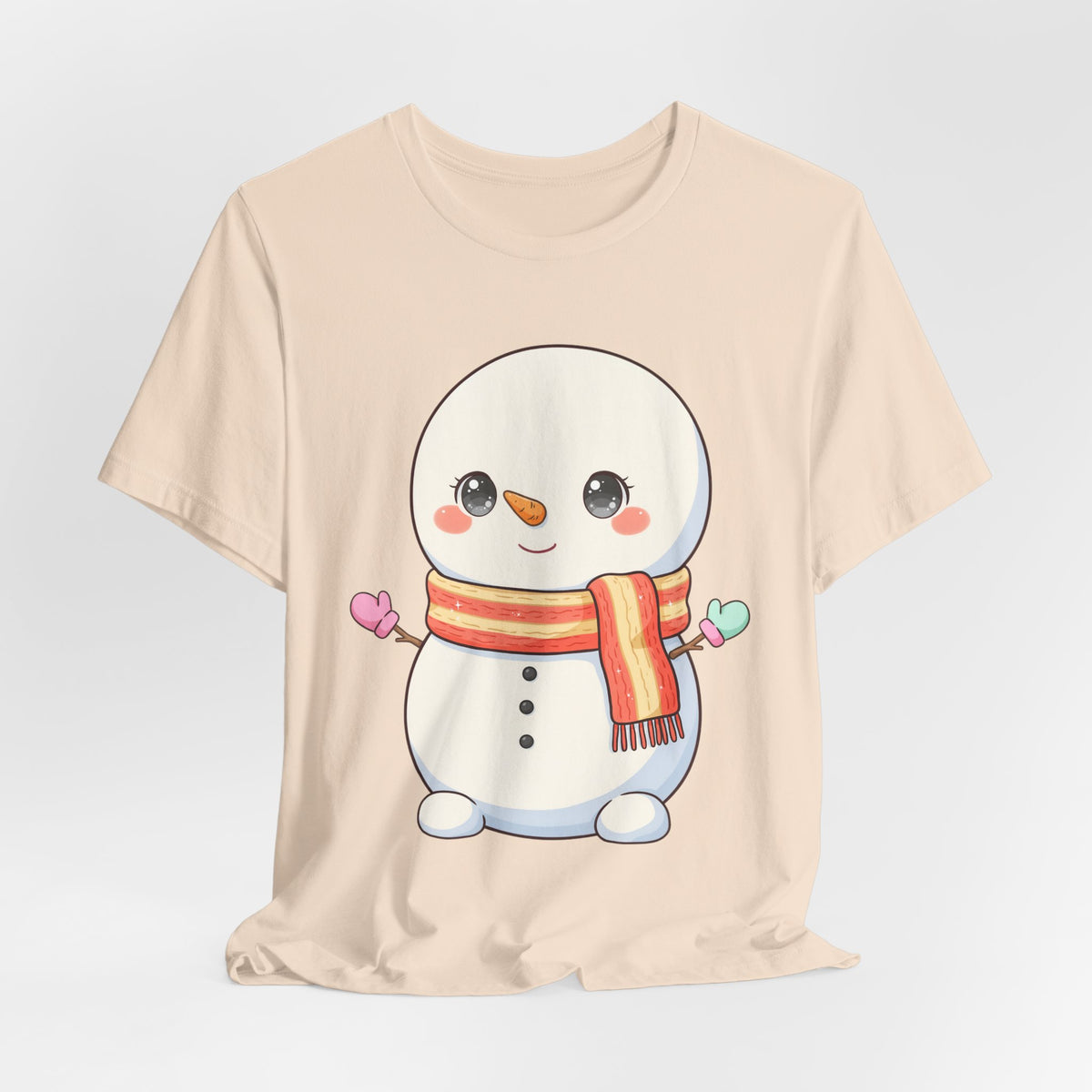 Kawaii Snowman Christmas T-Shirt for Cute Holiday Cheer