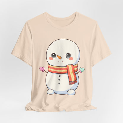 Kawaii Snowman Christmas T-Shirt for Cute Holiday Cheer