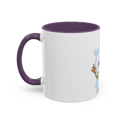 Kawaii Snowman Accent Coffee Mug for Winter Fans