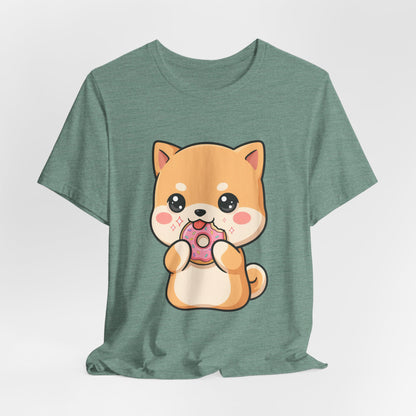 Kawaii Shiba Inu Donut Unisex Jersey Short Sleeve Tee