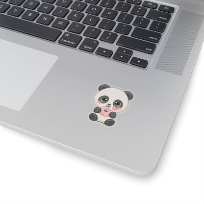 Kawaii Panda Sticker, Cute Donut Lover Vinyl Decal