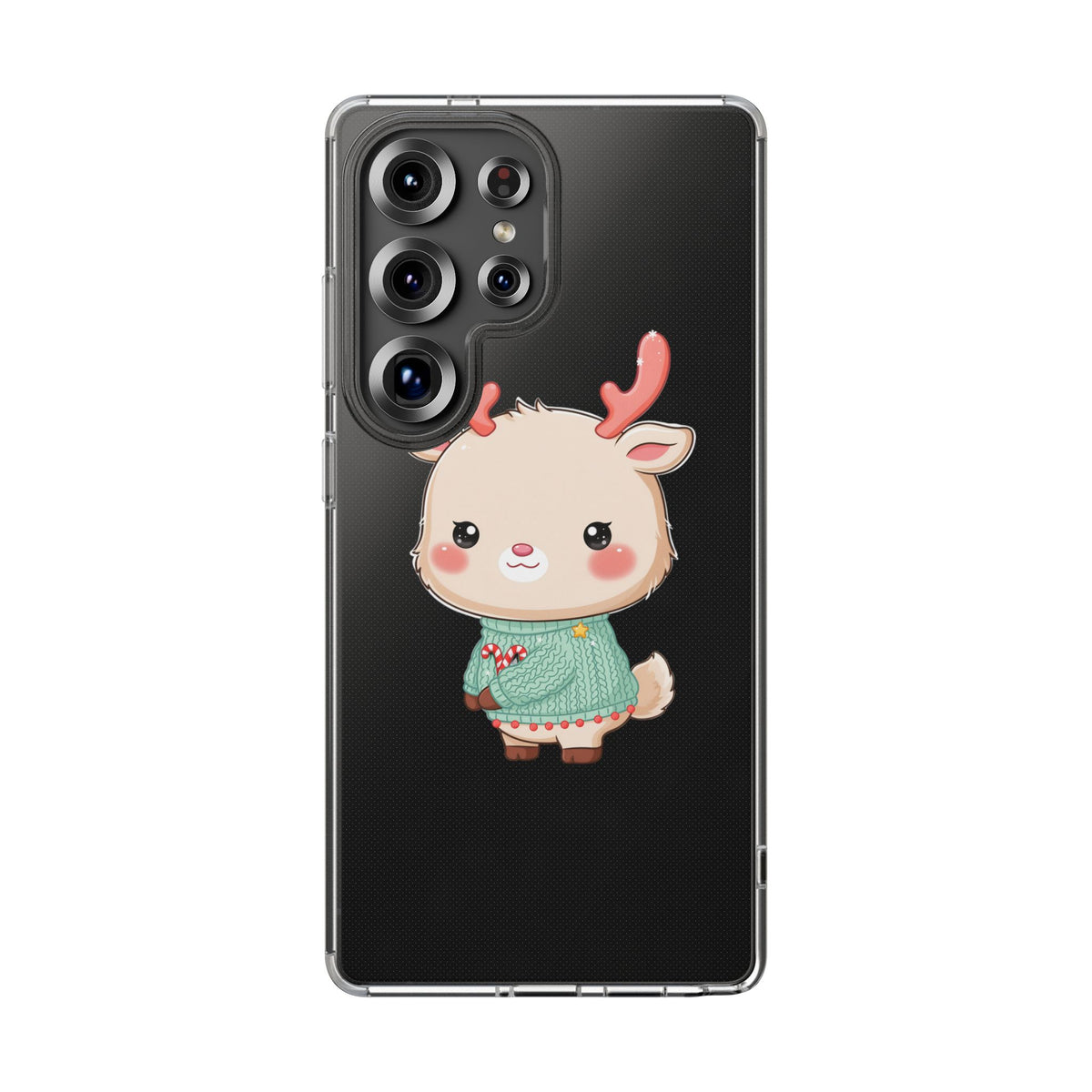 Kawaii Reindeer Clear Impact-Resistant Phone Case