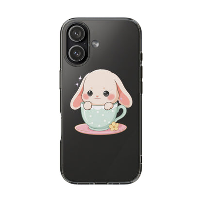Kawaii Bunny Phone Case, Cute Teacup Rabbit