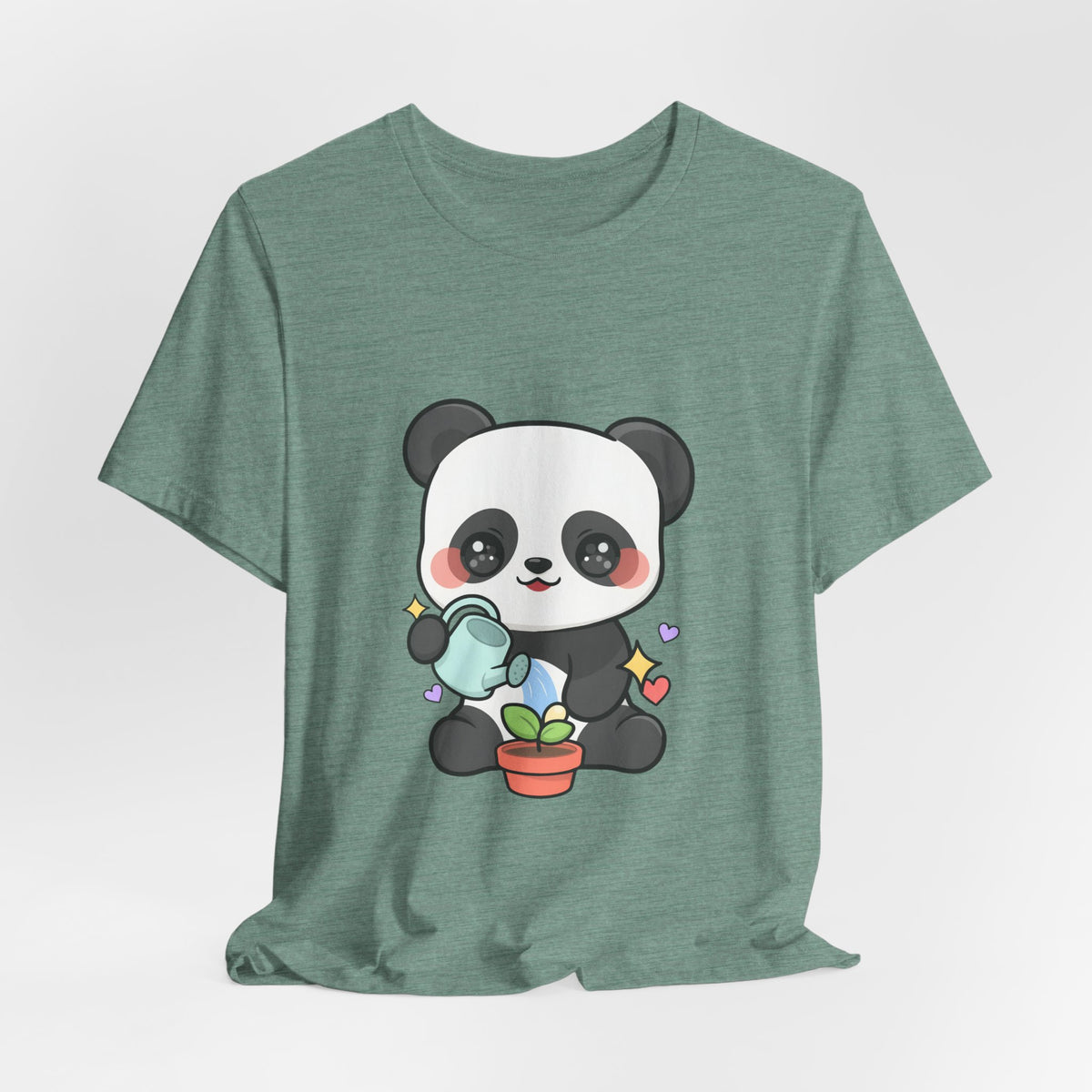 Kawaii Panda T-Shirt, Cute Plant Lover Gift