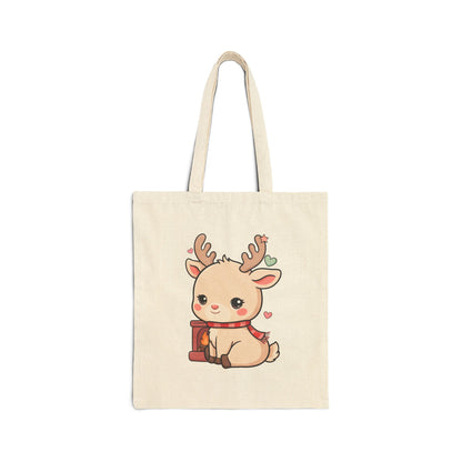 Kawaii Reindeer Tote Bag for Cozy Christmas Cheer