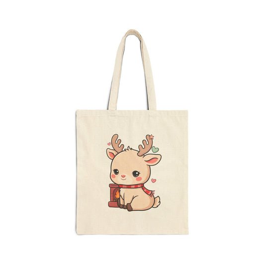 Kawaii Reindeer Tote Bag for Cozy Christmas Cheer
