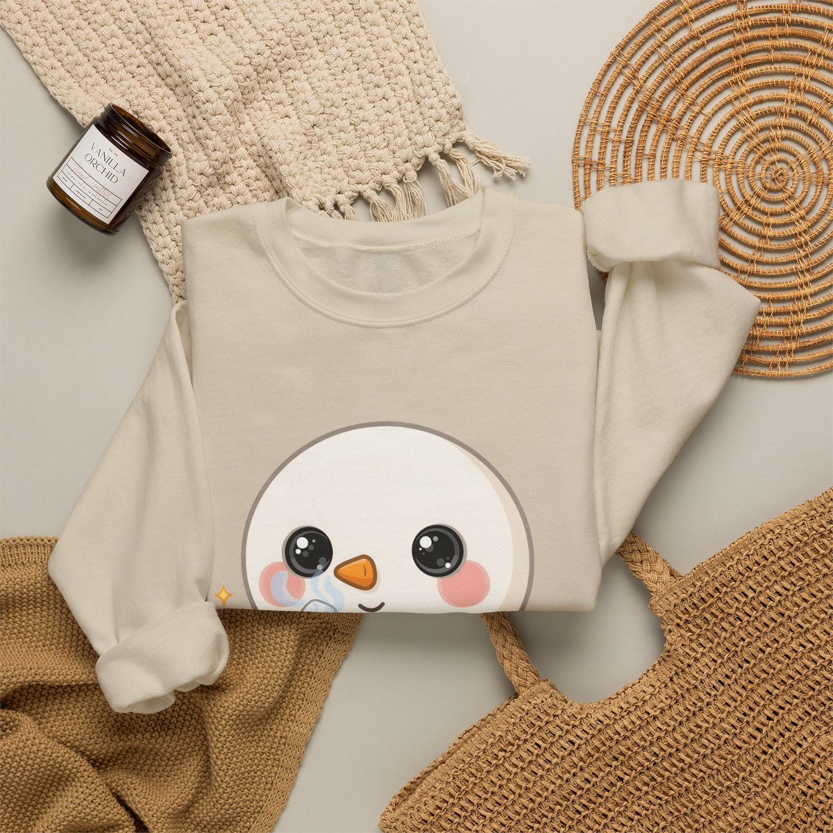 Kawaii Snowman Sweatshirt for Cozy Winter Days
