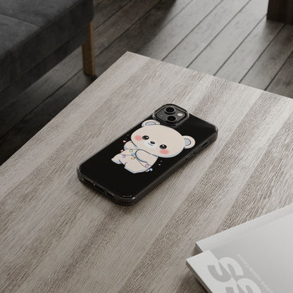 Kawaii Polar Bear Phone Case with Fairy Lights