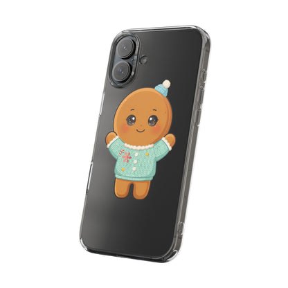 Kawaii Gingerbread Phone Case, Cute Christmas Sweater Cookie