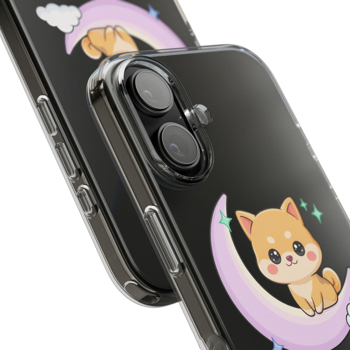 Kawaii Shiba Inu Phone Case – Crescent Moon Cutie