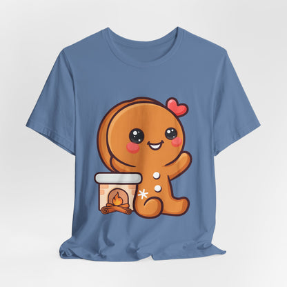 Christmas Gingerbread Man T-Shirt, Cozy Kawaii Holiday Tee
