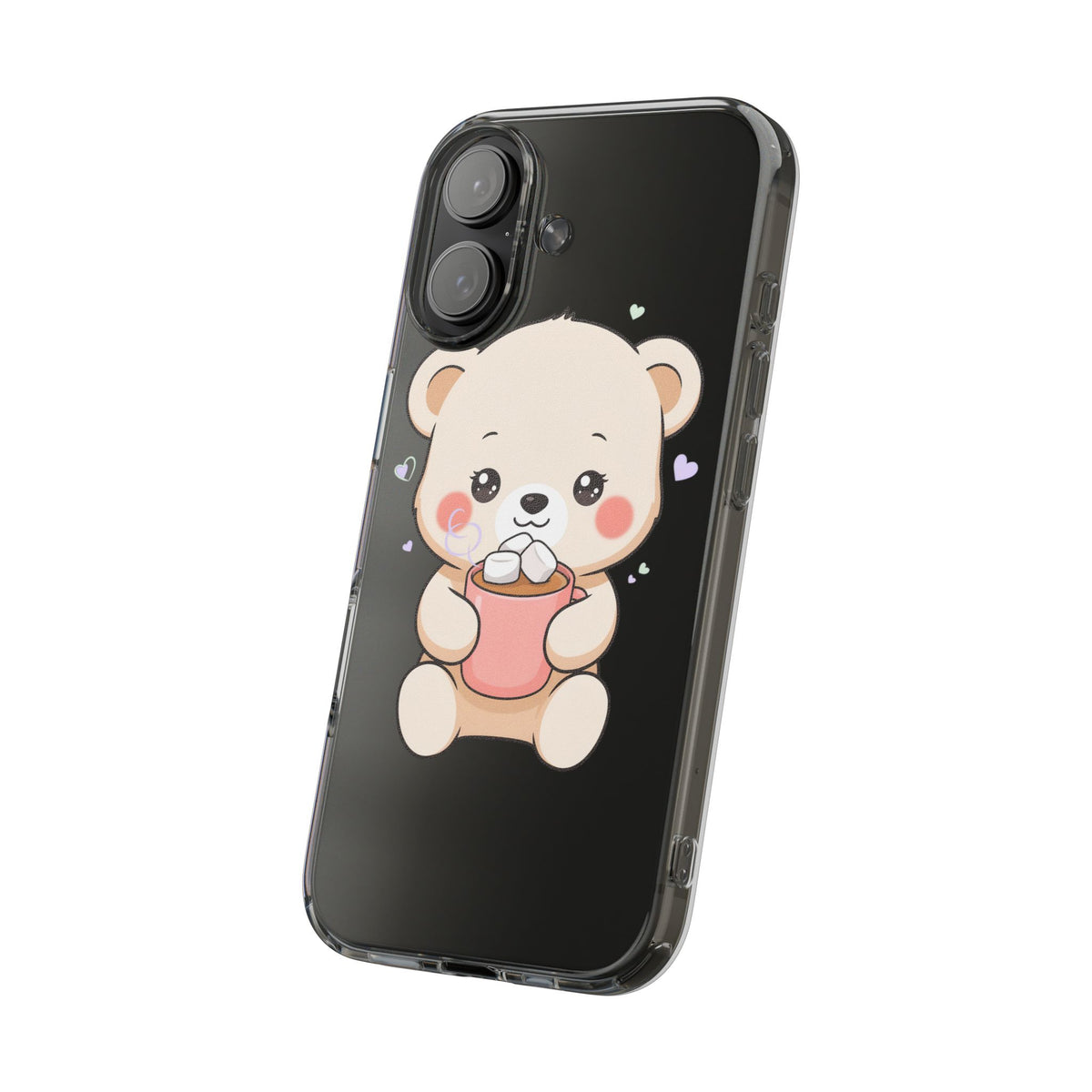 Kawaii Polar Bear Phone Case with Hot Cocoa