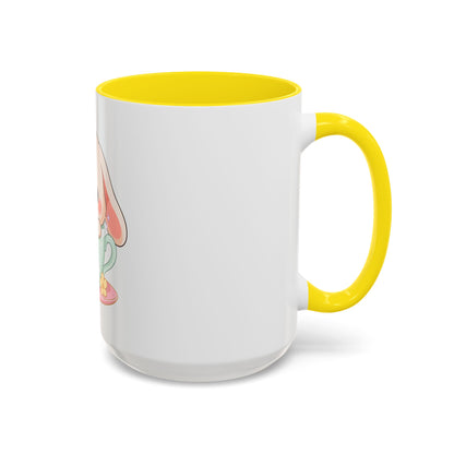Kawaii Bunny Accent Coffee Mug, Cute Gift for Bunny Lovers