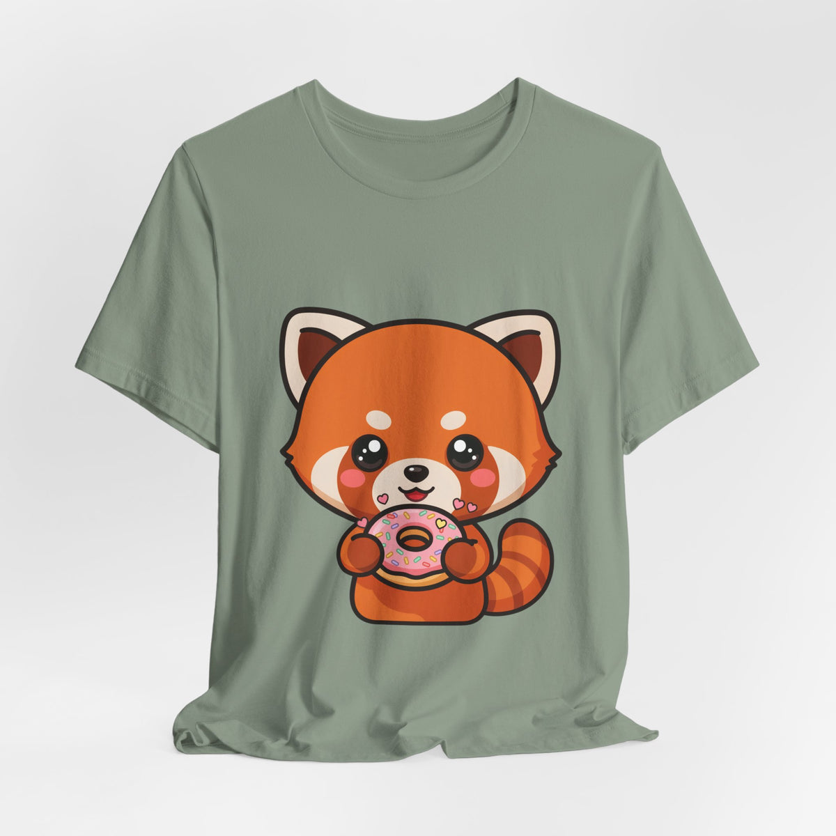 Red Panda Donut T-Shirt, Cute Kawaii Animal Tee
