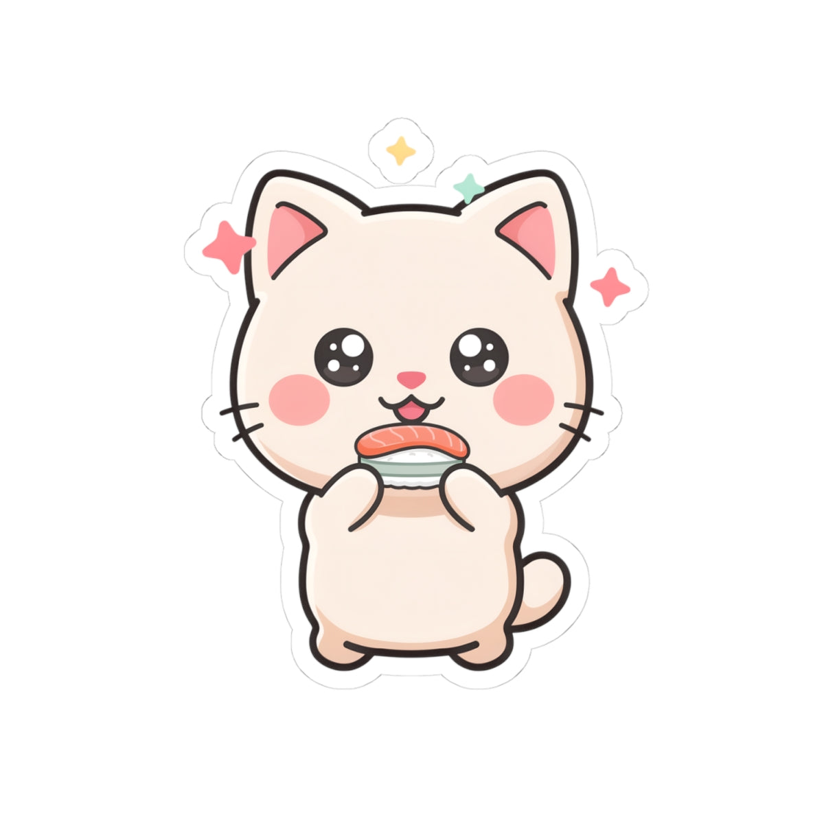 Kawaii Sushi Cat Sticker for Laptop and Journal