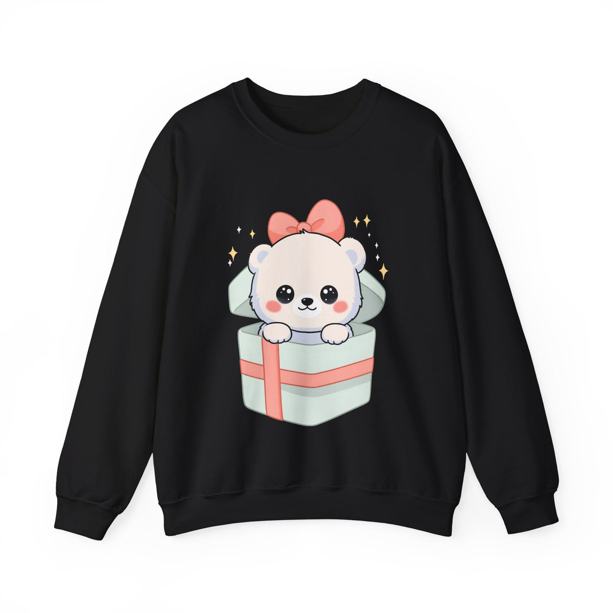 Kawaii Polar Bear Sweatshirt, Cute Gift Box Cub
