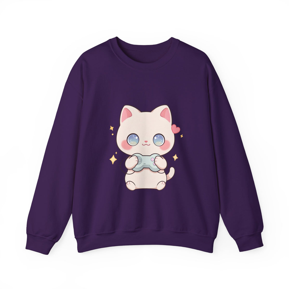 Kawaii Gamer Cat Sweatshirt for Cozy Gaming Nights