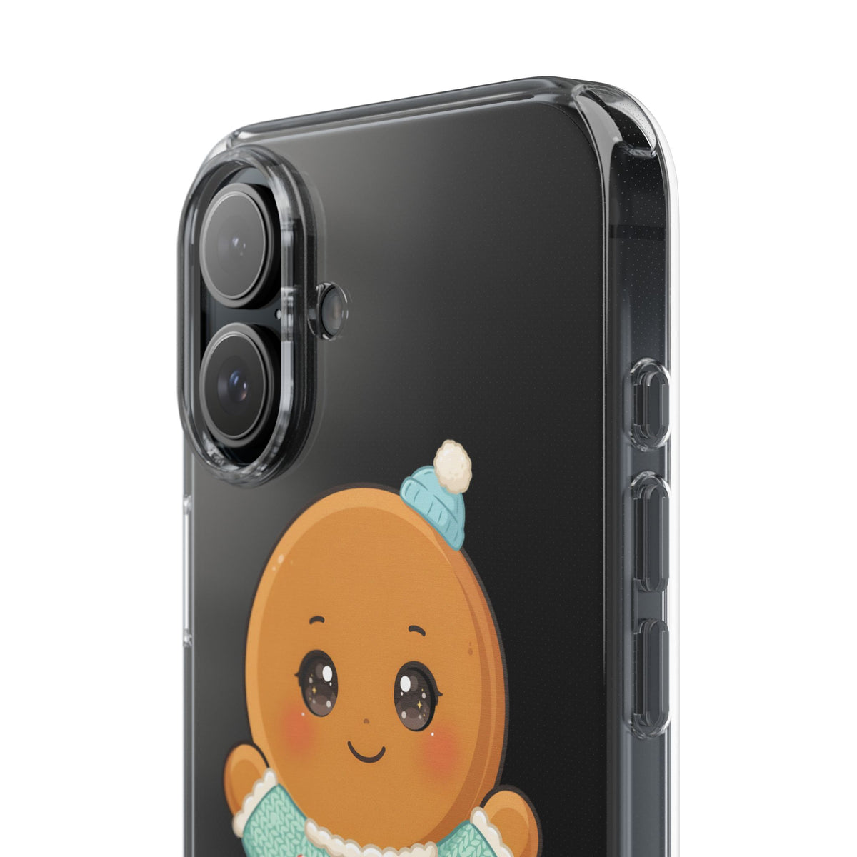 Kawaii Gingerbread Phone Case, Cute Christmas Sweater Cookie