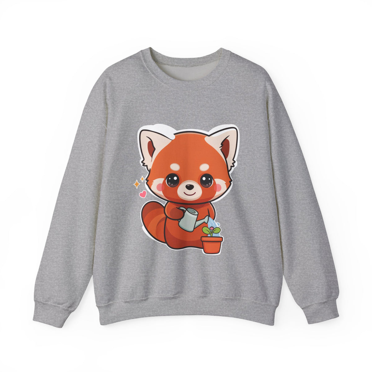 Kawaii Red Panda Sweatshirt, Cute Plant Lover Crewneck