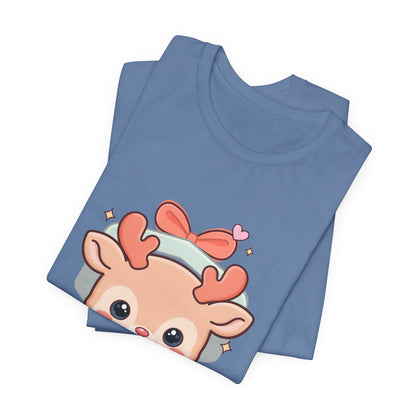 Kawaii Reindeer T-Shirt – Cute Gift Box Christmas Tee