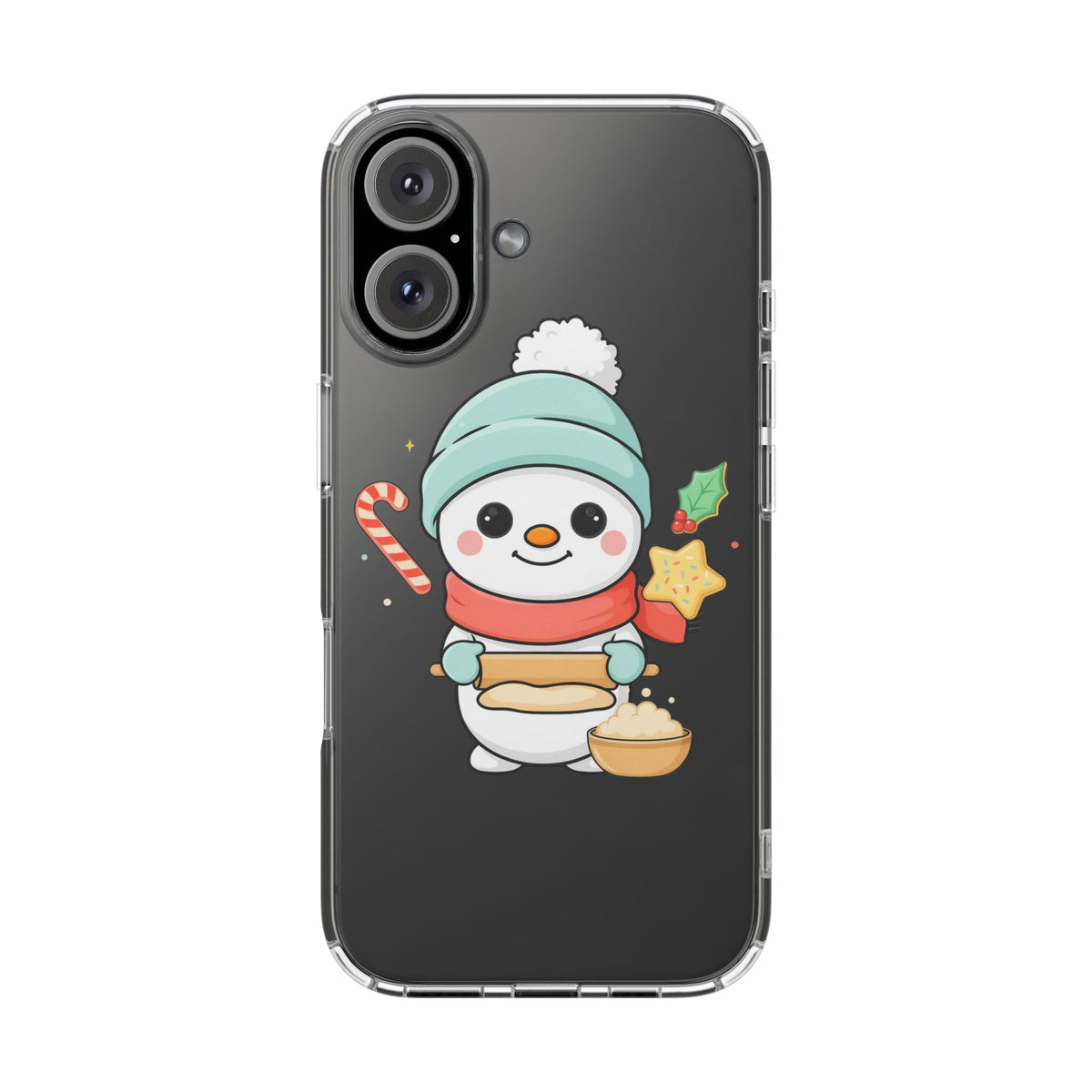 Christmas Snowman Phone Case, Cute Cookie Baker