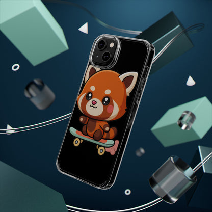 Red Panda Skateboard Phone Case, Cute Kawaii Style