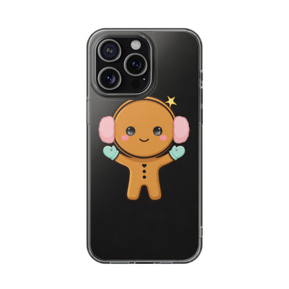 Kawaii Gingerbread Phone Case, Cute Winter Character