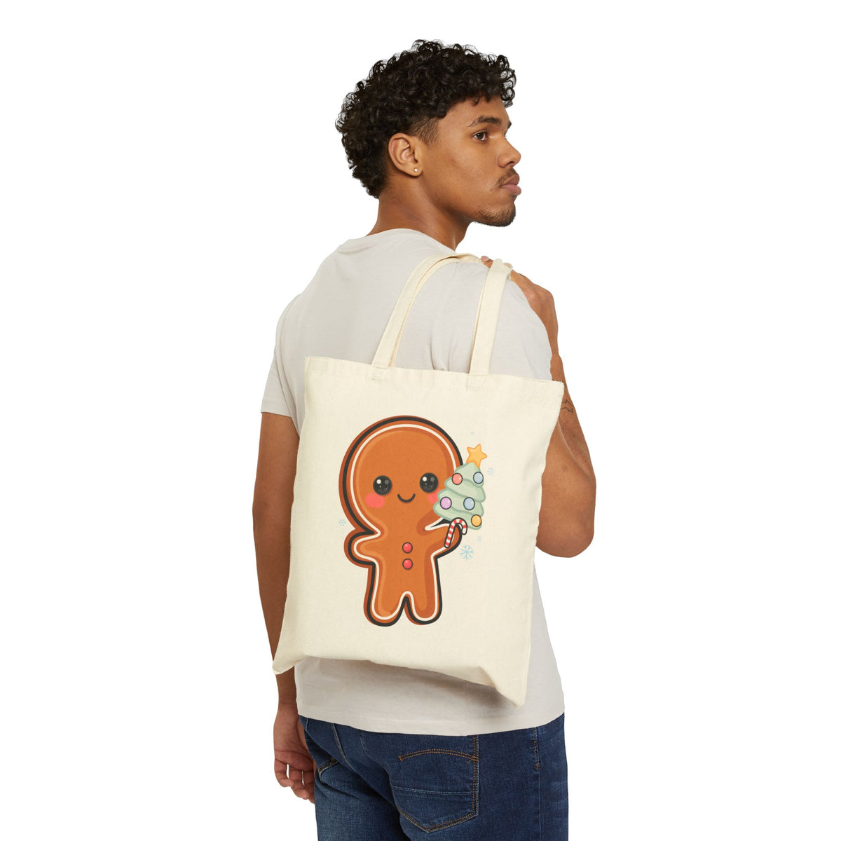Kawaii Gingerbread Christmas Tote Bag for Holiday Cheer