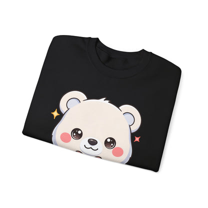 Kawaii Polar Bear Sweatshirt, Cute Gift-Giving Cub